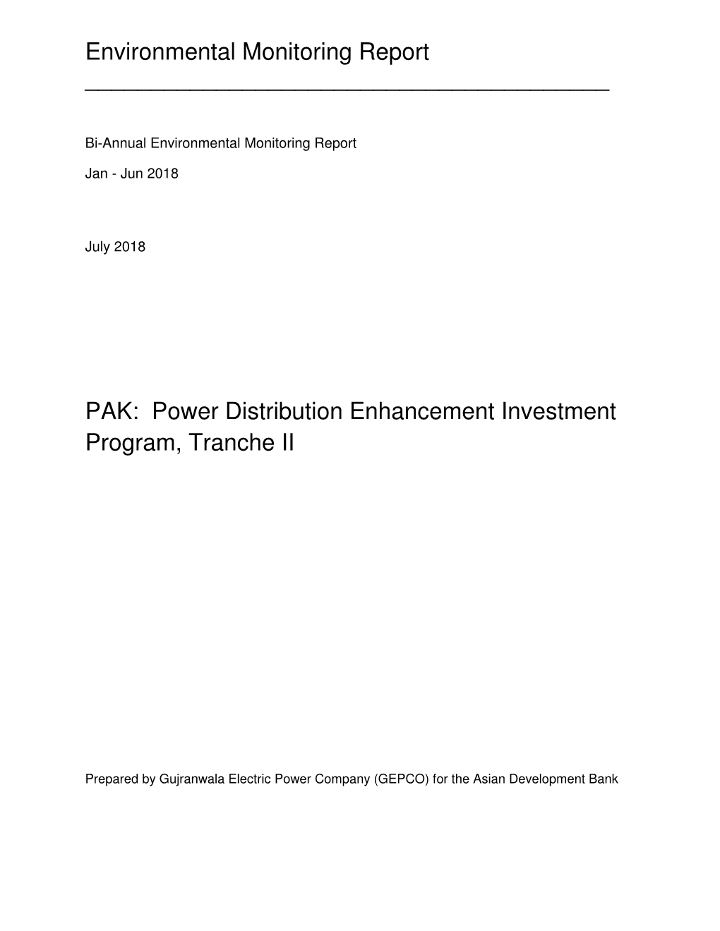 38456-033: Power Distribution Enhancement Investment Program