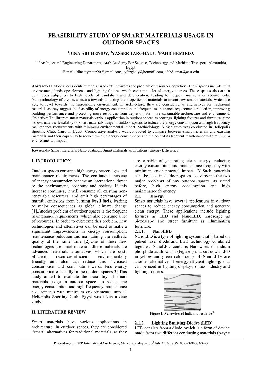 Feasibility Study of Smart Materials Usage in Outdoor Spaces