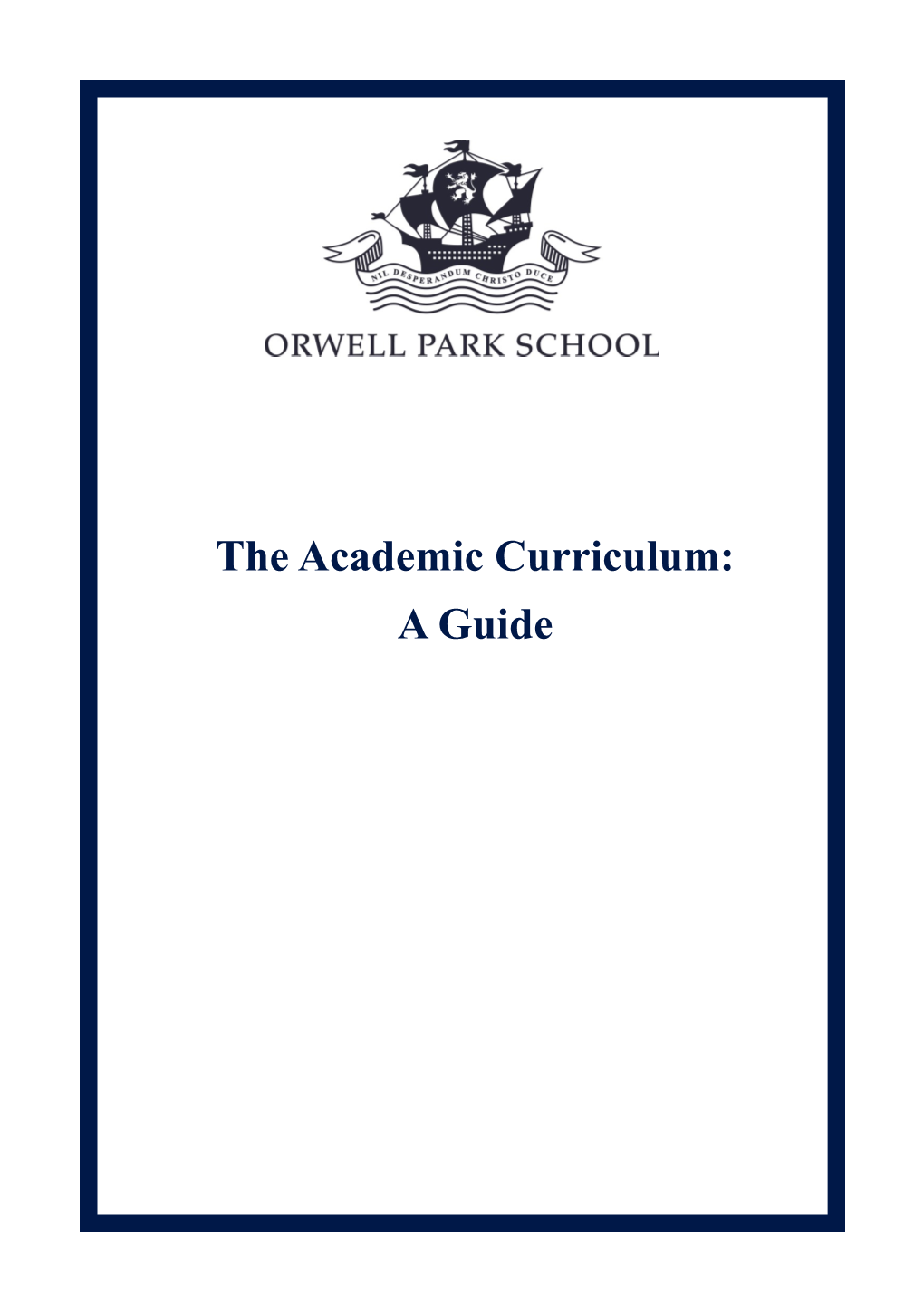 The Academic Curriculum: a Guide