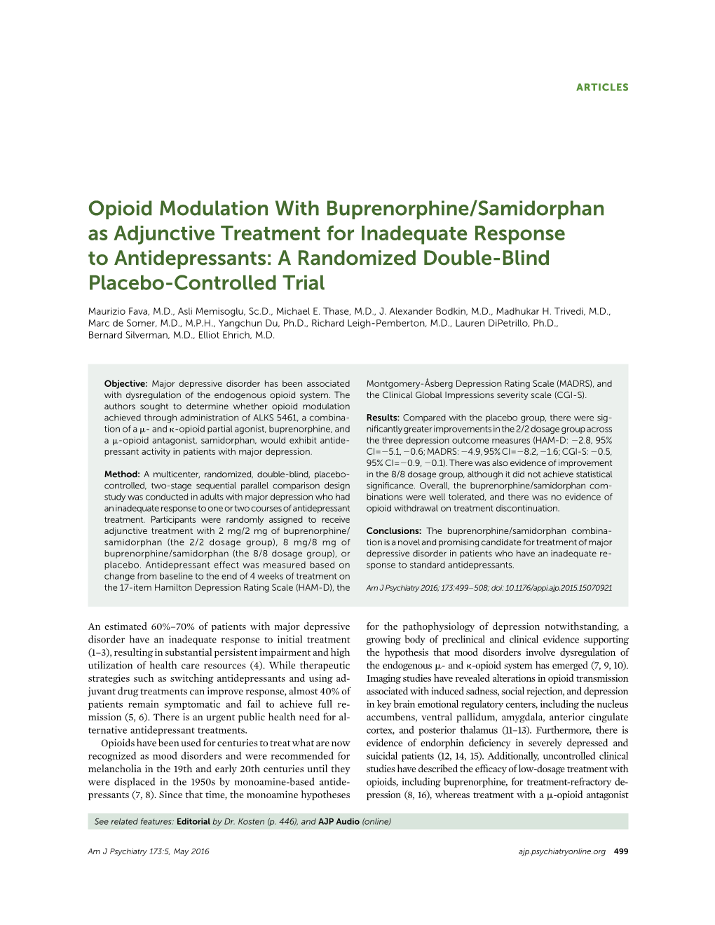 Opioid Modulation with Buprenorphine/Samidorphan As