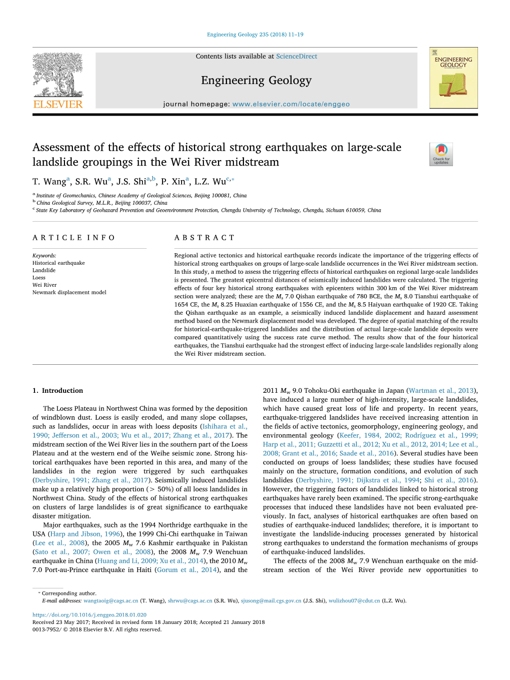 Assessment of the Effects of Historical Strong Earthquakes on Large-Scale