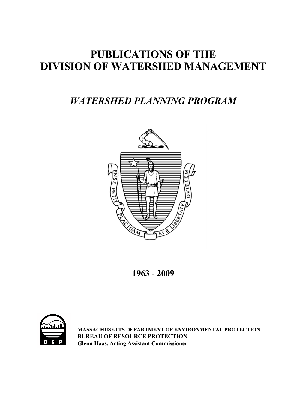 Publications of the Division of Watershed Management