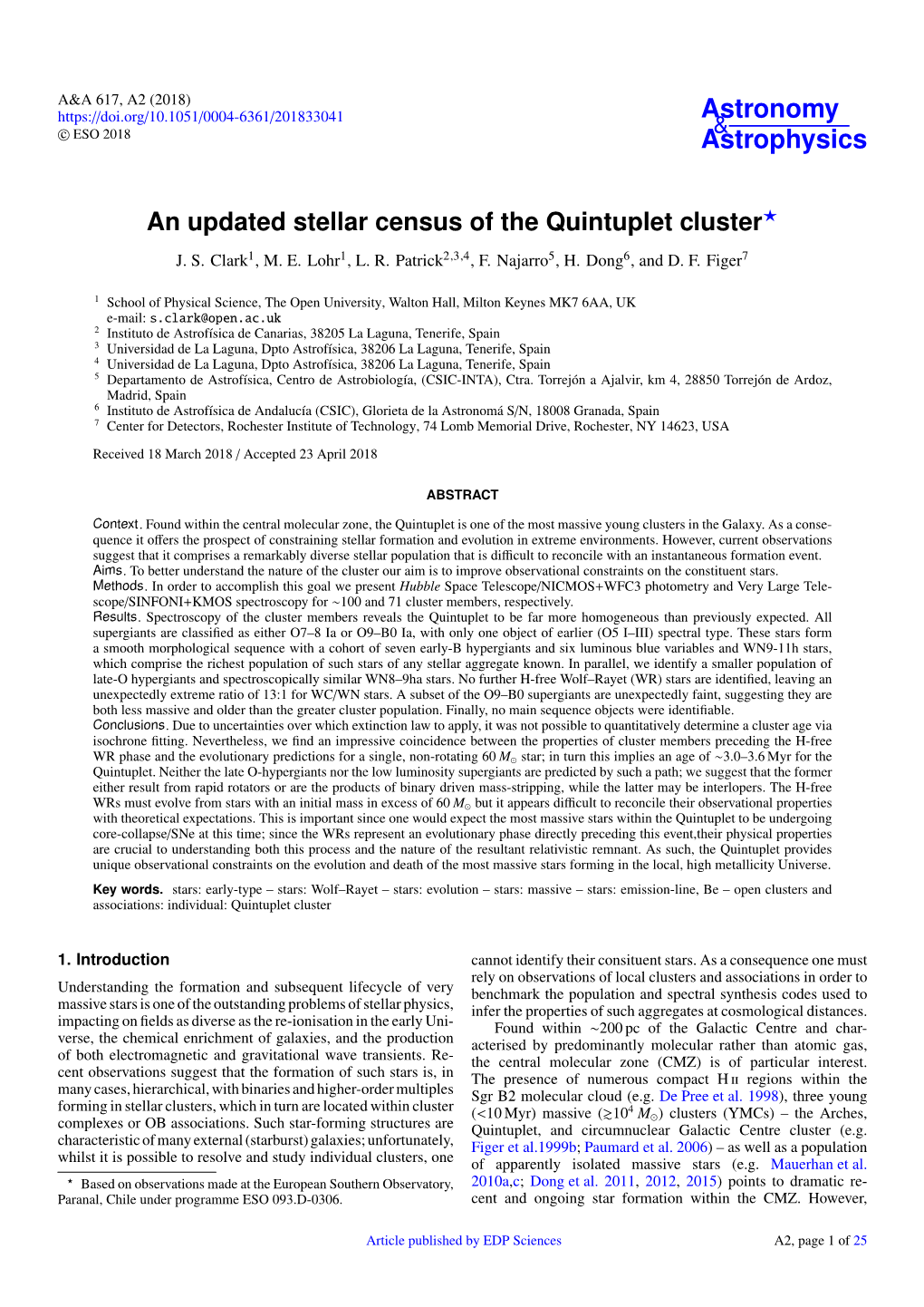 An Updated Stellar Census of the Quintuplet Cluster? J