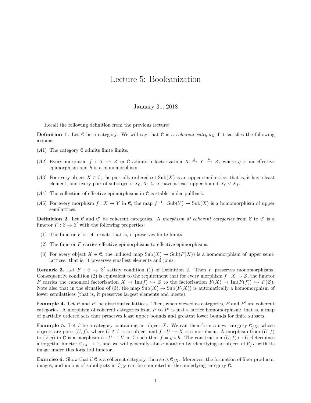 Lecture 5: Booleanization