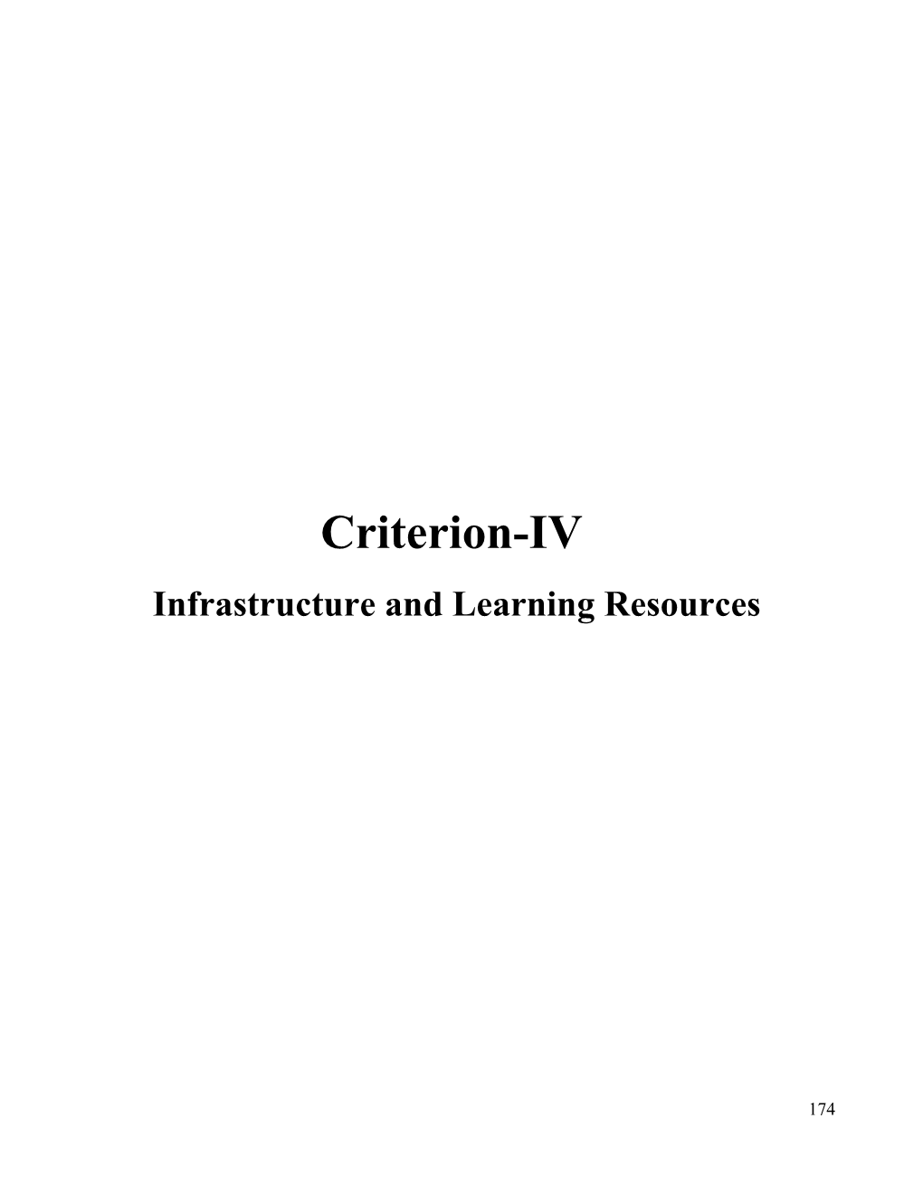 Criterion-IV Infrastructure and Learning Resources