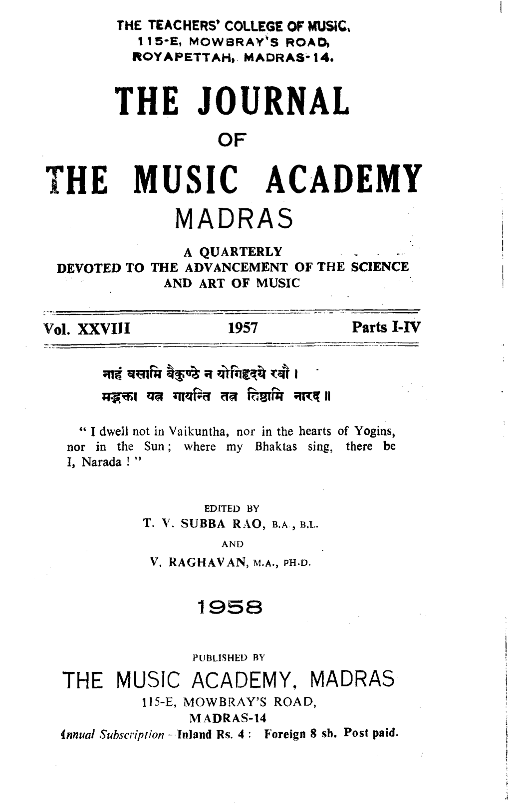 The Journal the Music Academy