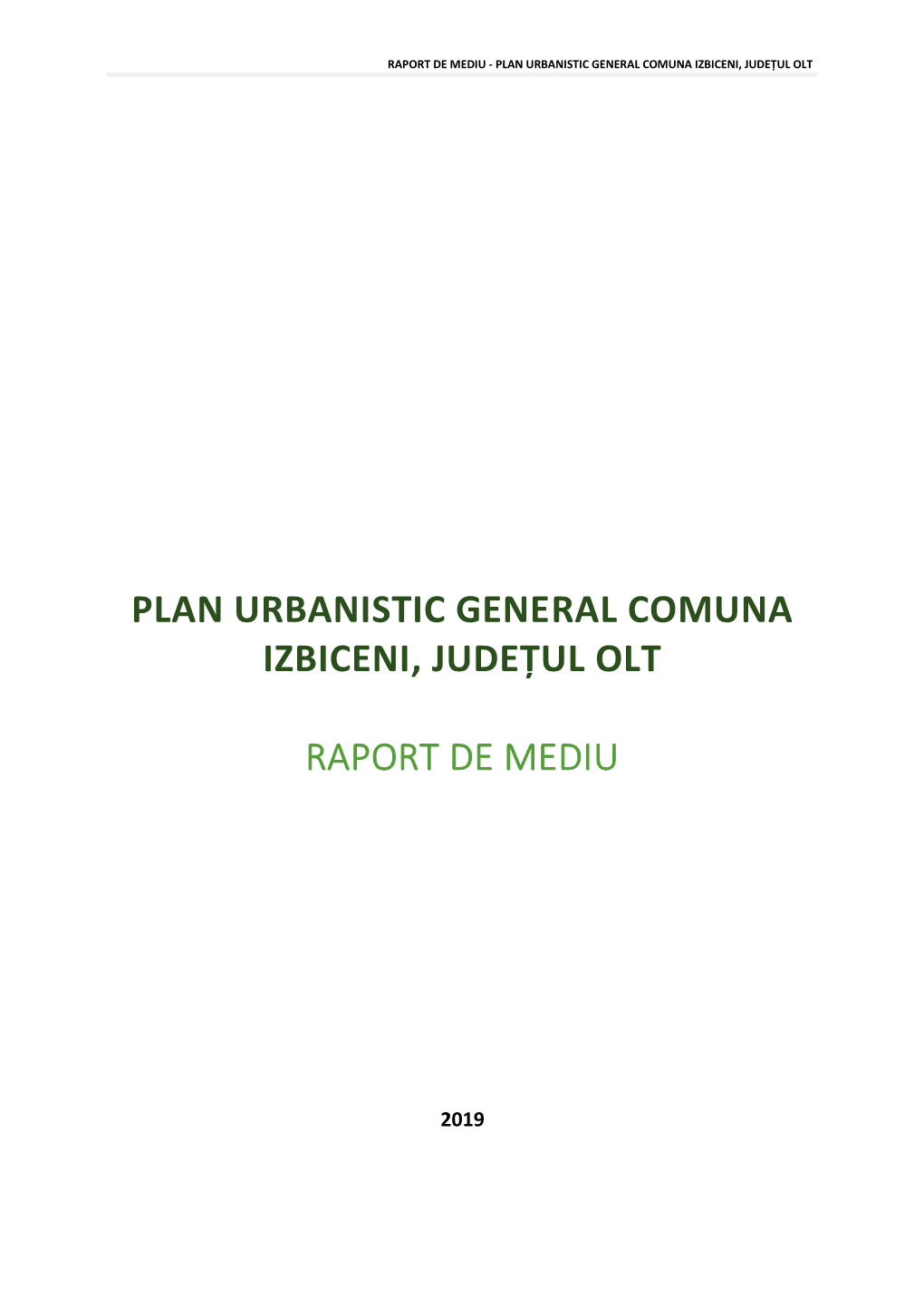 Raport De Mediu Plan Urbanistic General Comuna