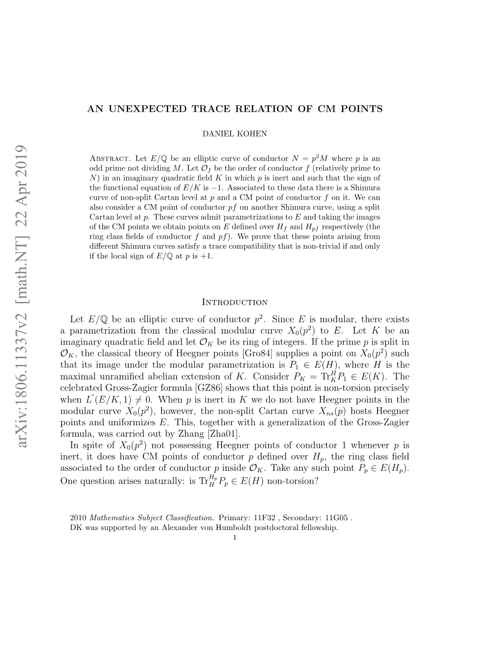 An Unexpected Trace Relation of Cm Points 3