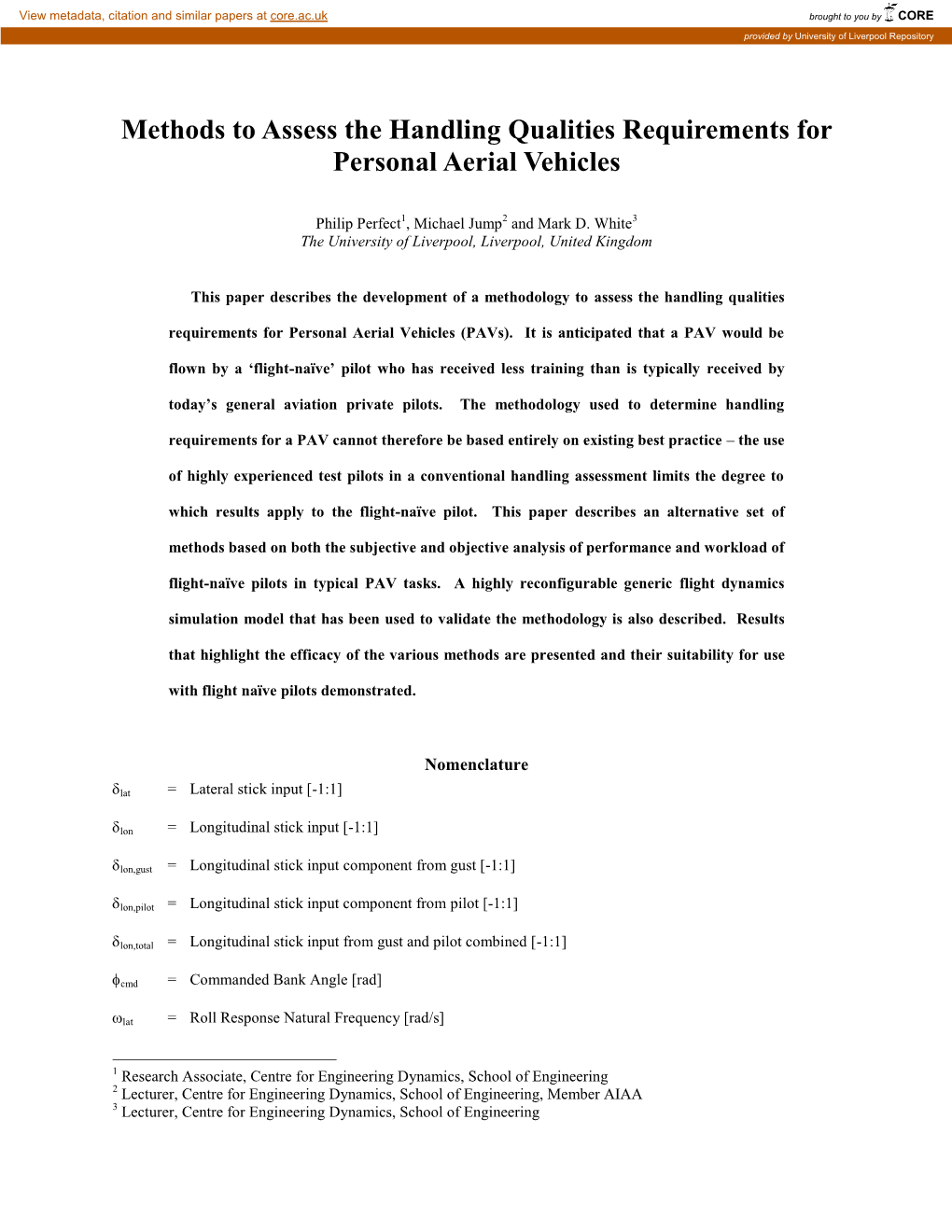 Preparation of Papers for AIAA Journals