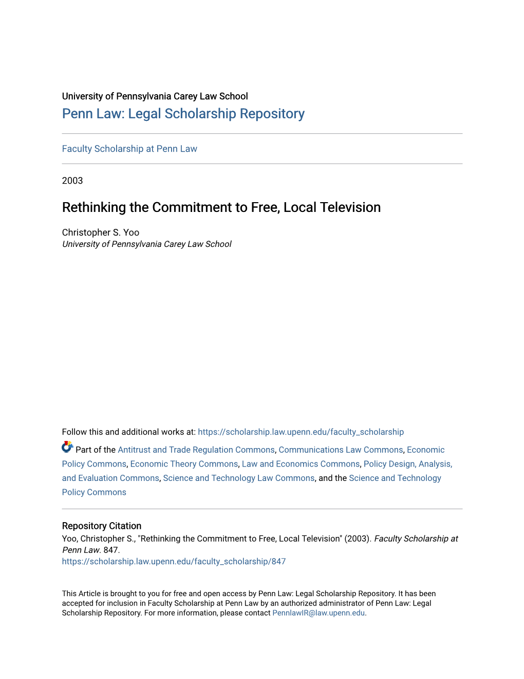 Rethinking the Commitment to Free, Local Television