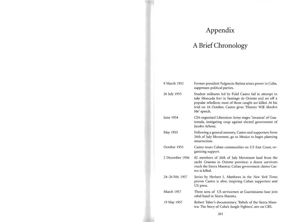 Appendix a Brief Chronology