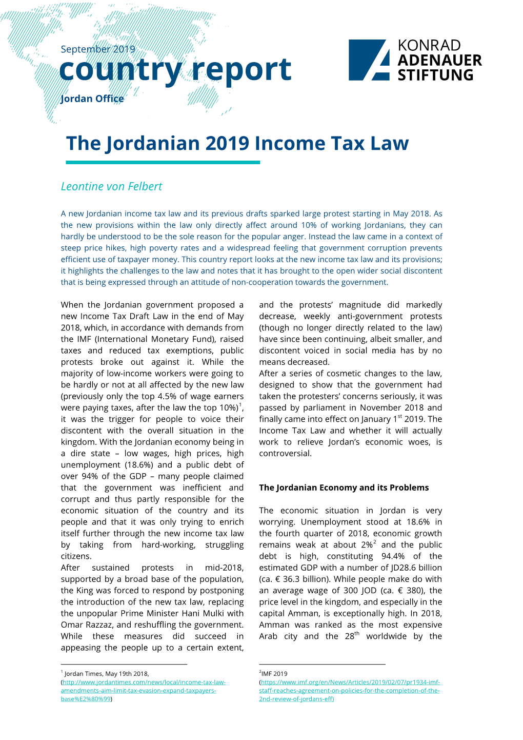 The Jordanian 2019 Income Tax Law