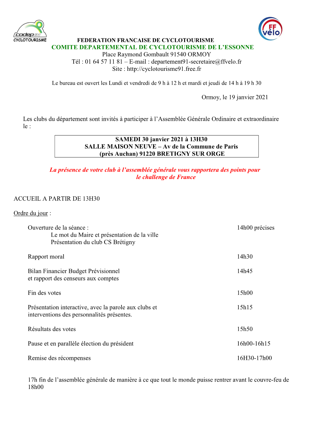 Comite Departemental De Cyclotourisme De L'essonne