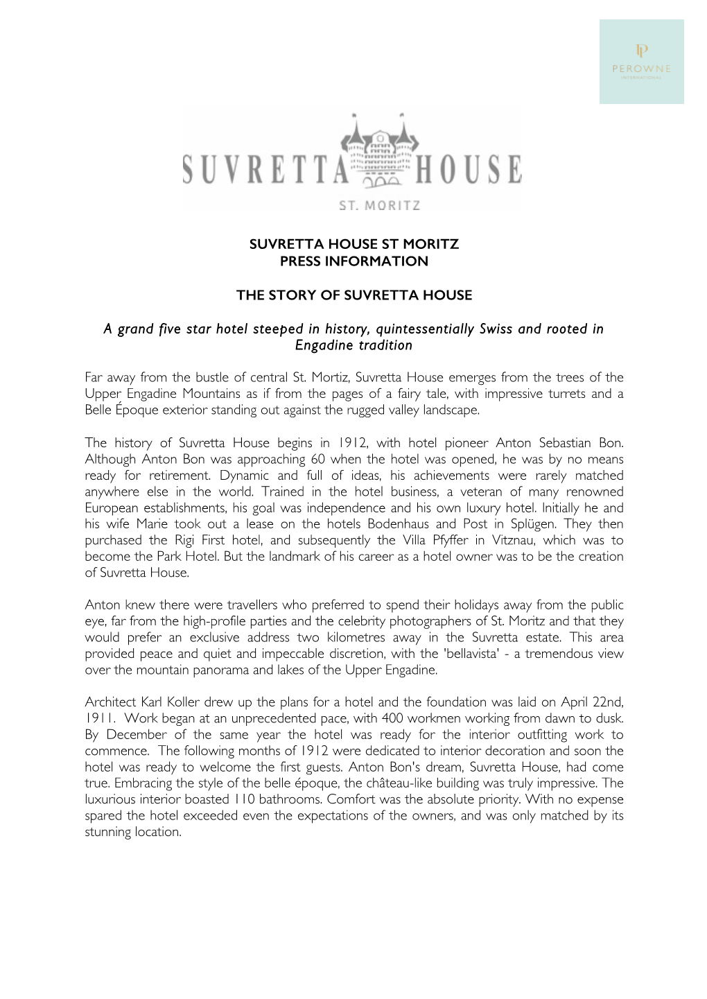 History of the Suvretta House