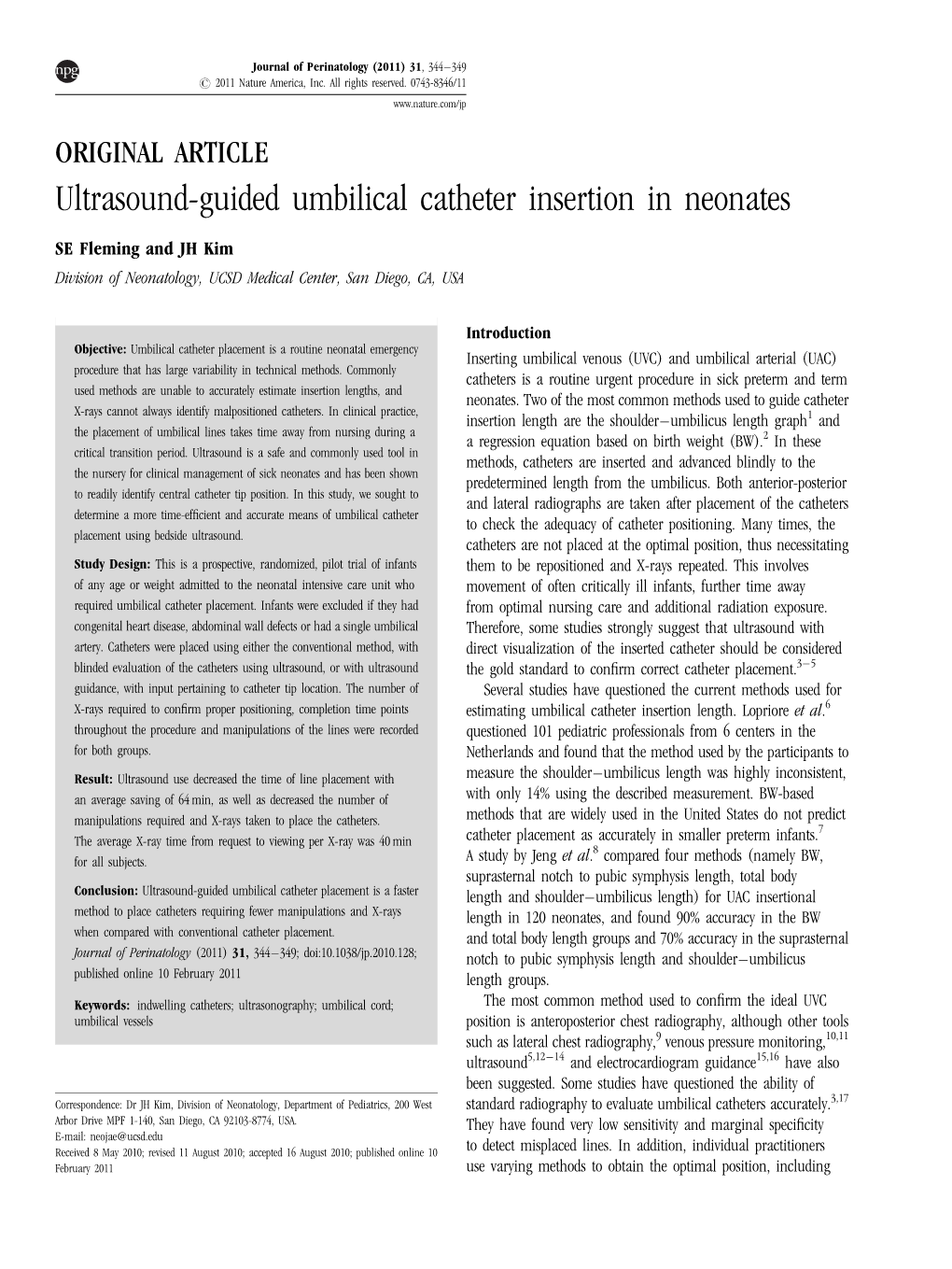 Ultrasound-Guided Umbilical Catheter Insertion in Neonates