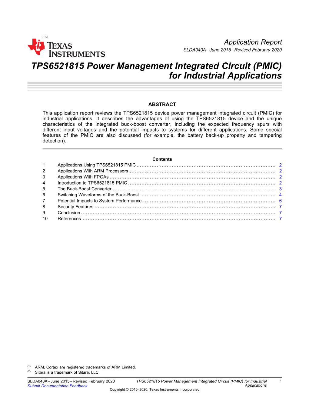 TPS6521815 Power Management IC (PMIC) for Industrial Applications