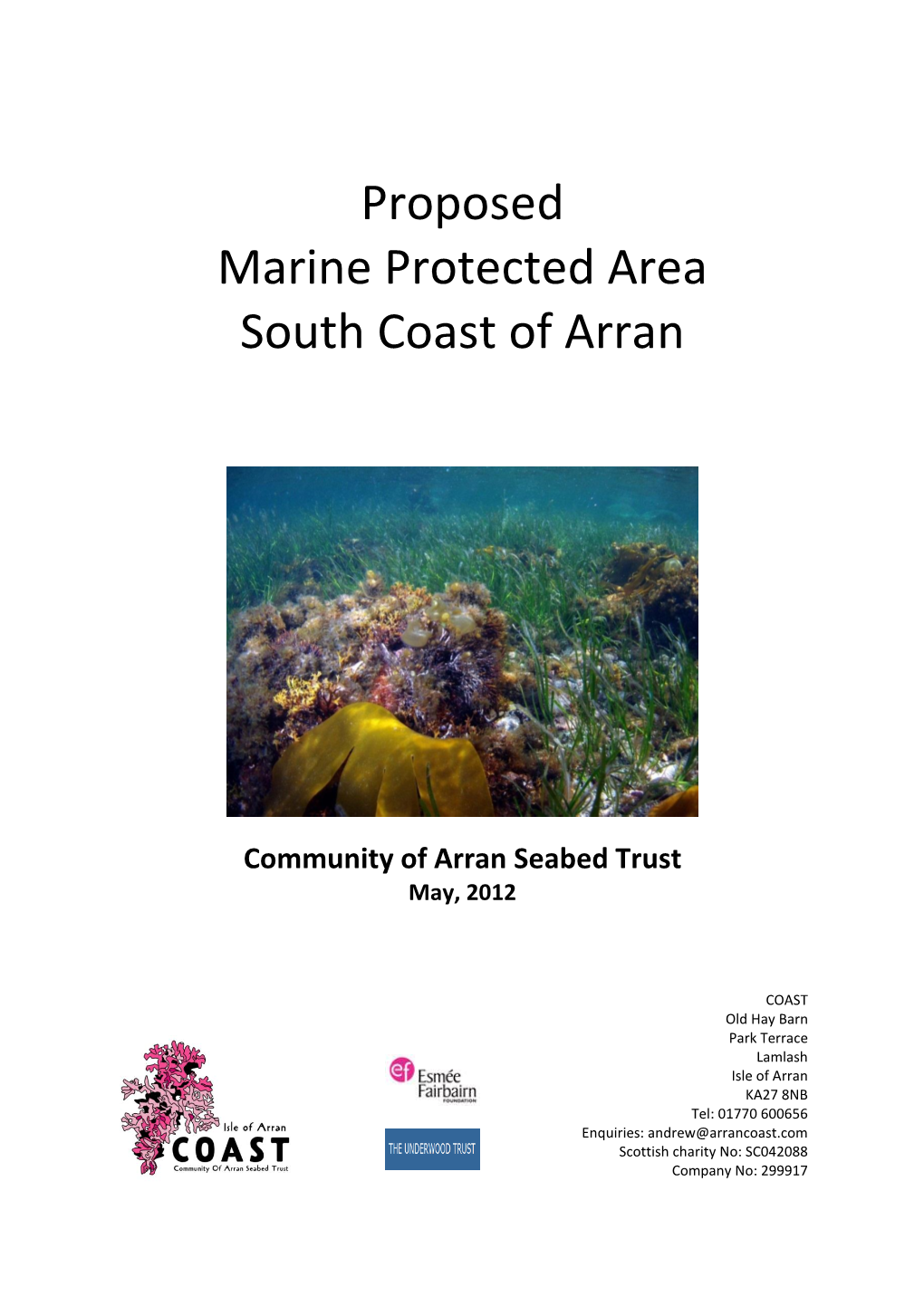 Proposed Marine Protected Area South Coast of Arran