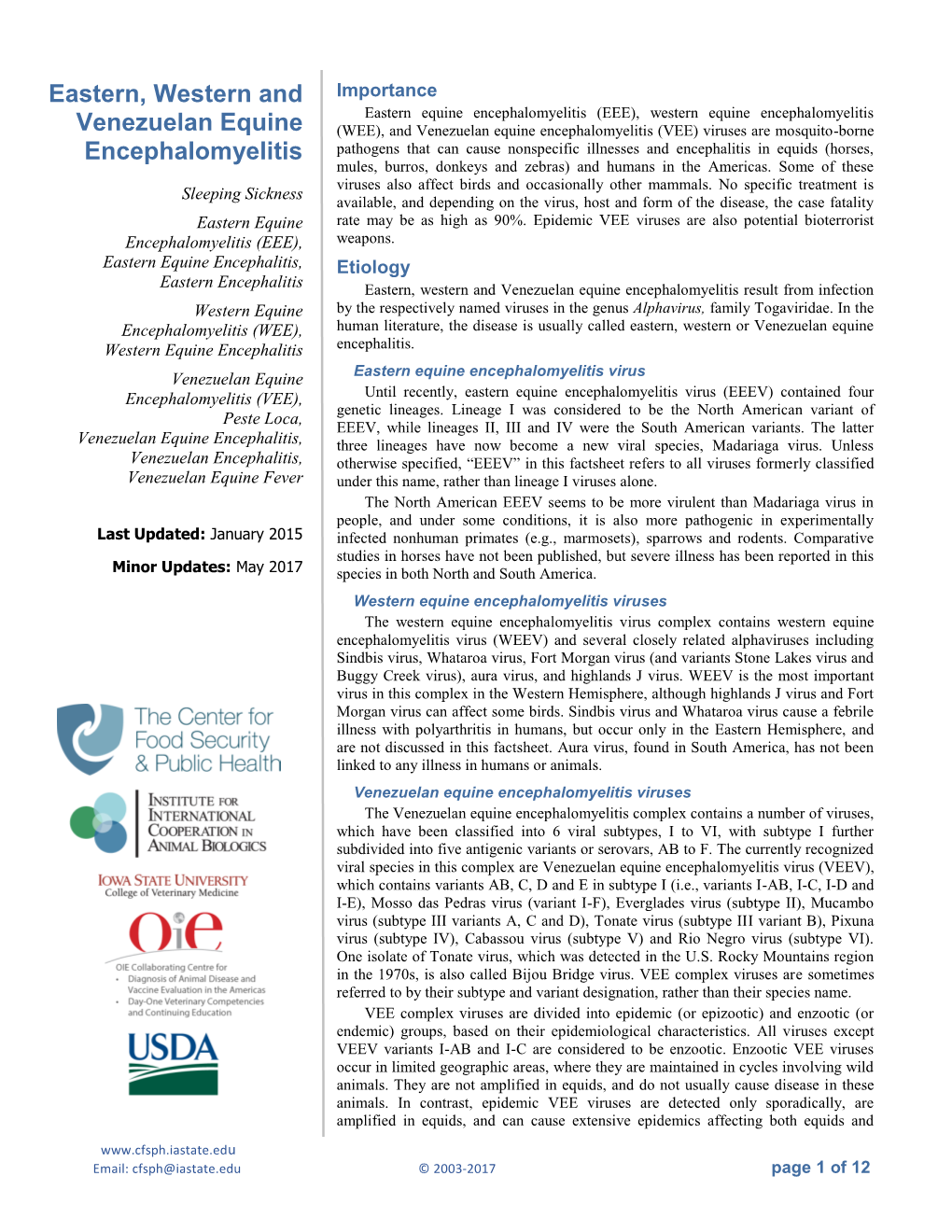 Eastern Equine Encephalomyelitis