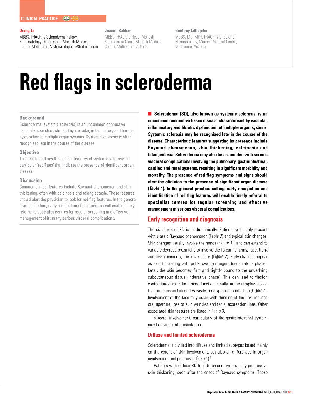 Red Flags in Scleroderma