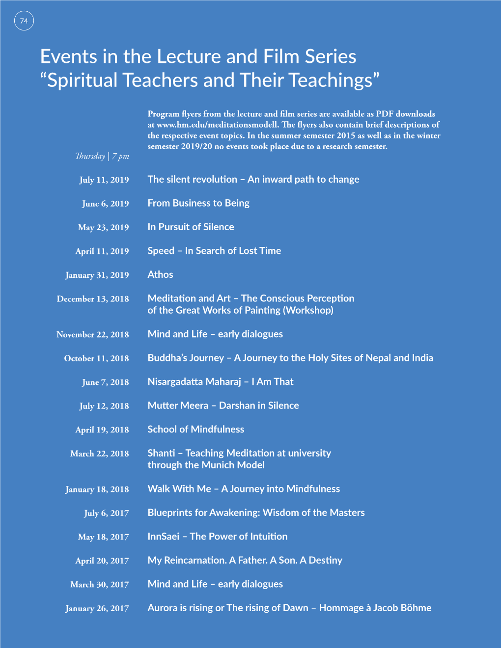 Spiritual Teachers and Their Teachings”