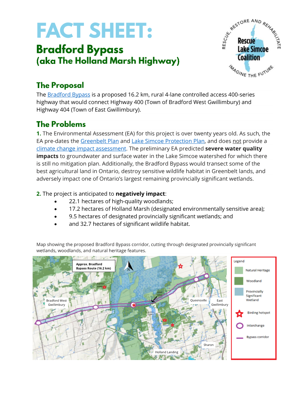 Bradford Bypass Fact Sheet