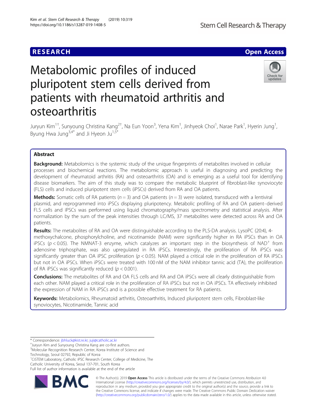 Metabolomic Profiles of Induced Pluripotent Stem Cells Derived From