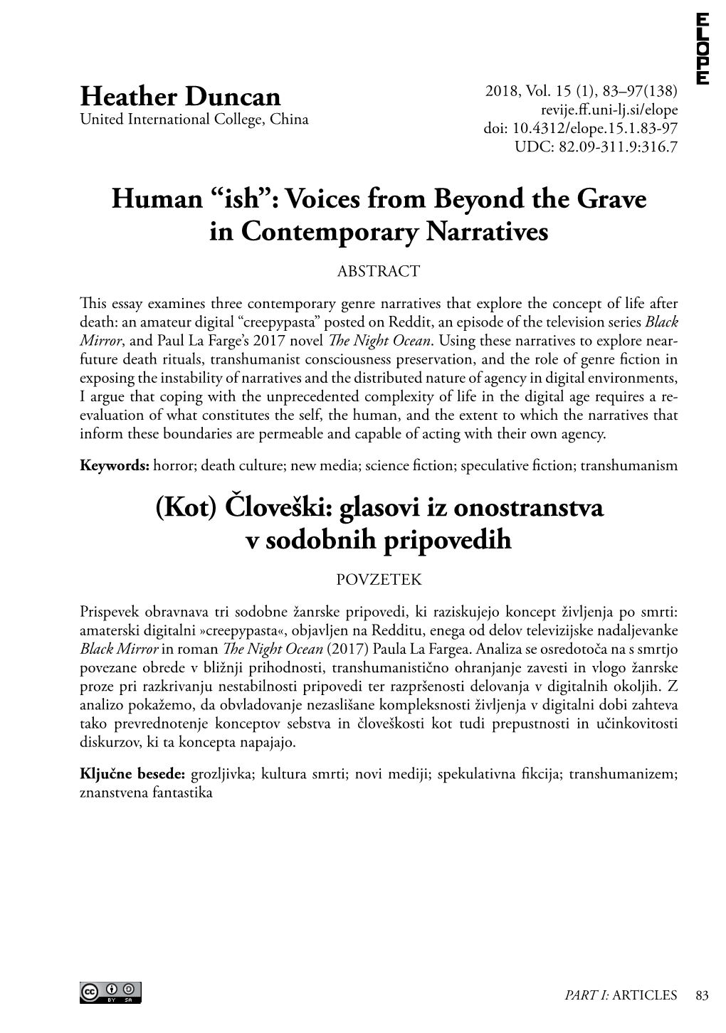 Human “Ish”: Voices from Beyond the Grave in Contemporary Narratives