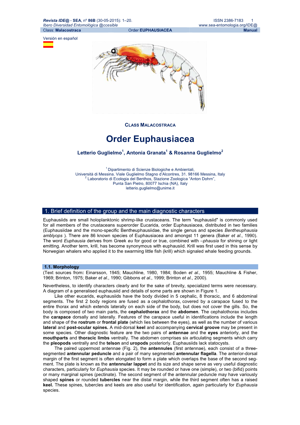 Order EUPHAUSIACEA Manual Versión En Español