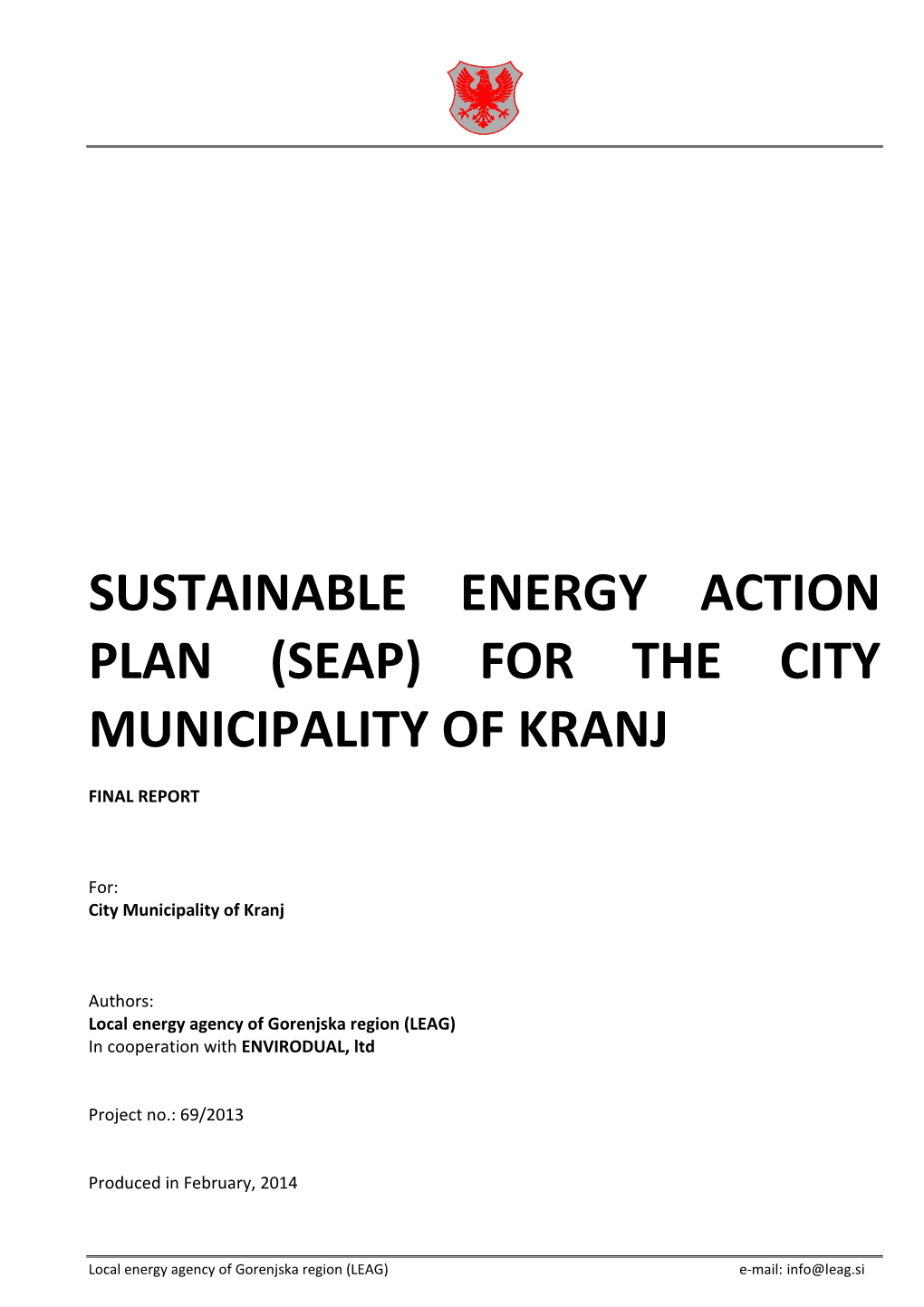 Seap) for the City Municipality of Kranj