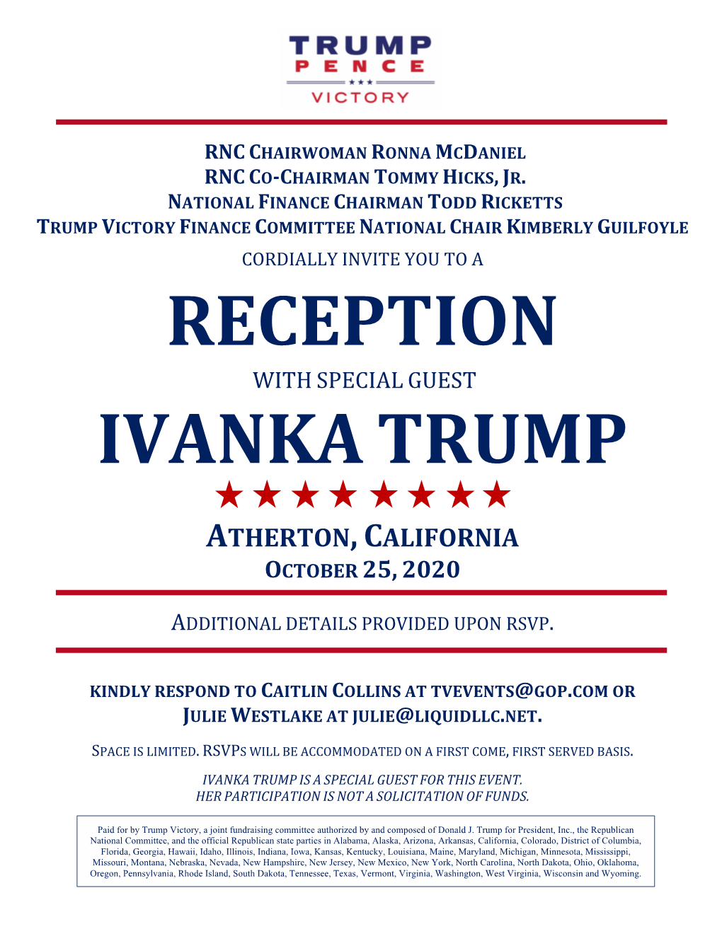 Reception Ivanka Trump