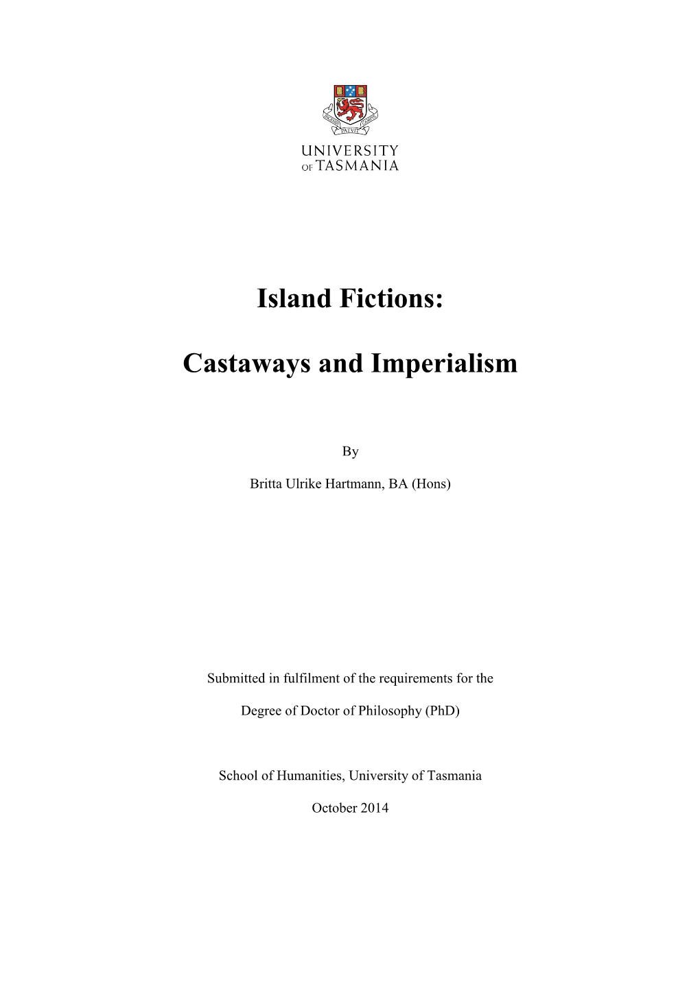 Island Fictions : Castaways and Imperialism