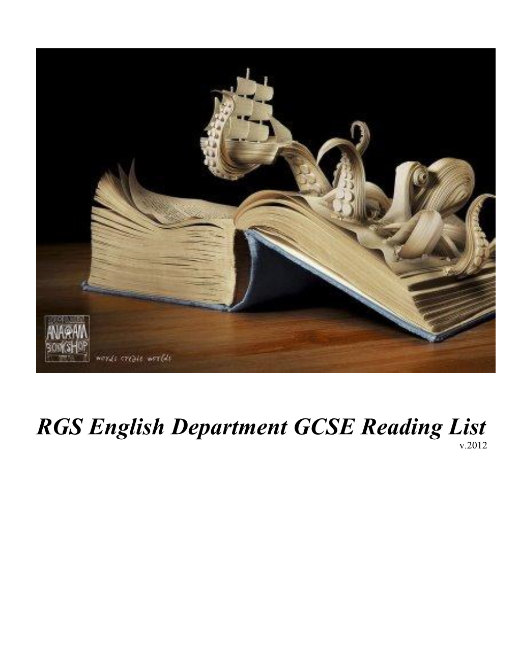 RGS English Department GCSE Reading List V.2012