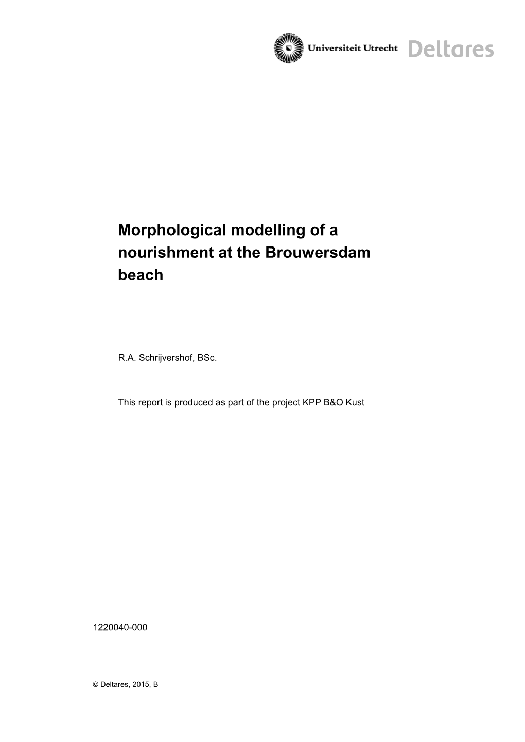 Morphological Modelling of a Nourishment at the Brouwersdam Beach