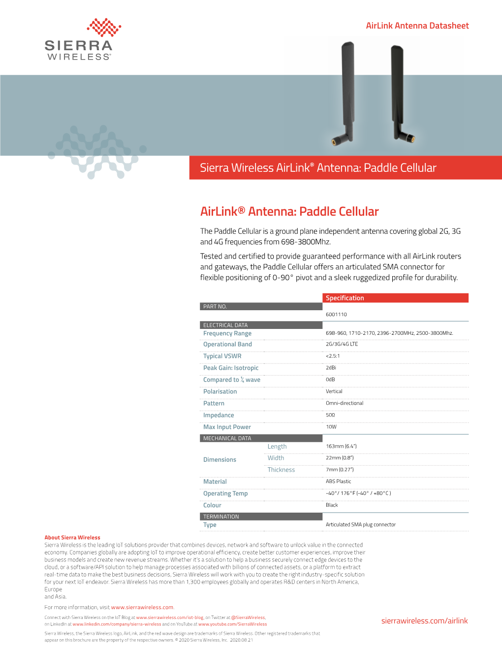 Airlink® Antenna: Paddle Cellular