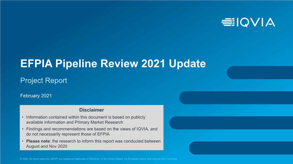 EFPIA Pipeline Review 2021 Update