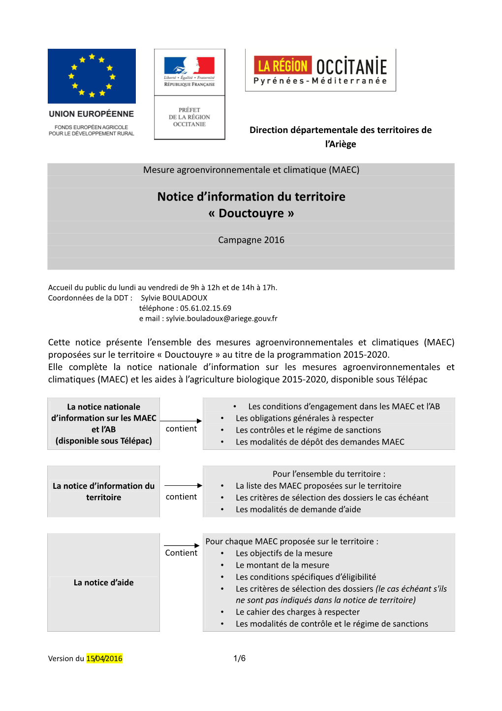 Notice D'information Du Territoire « Douctouyre »