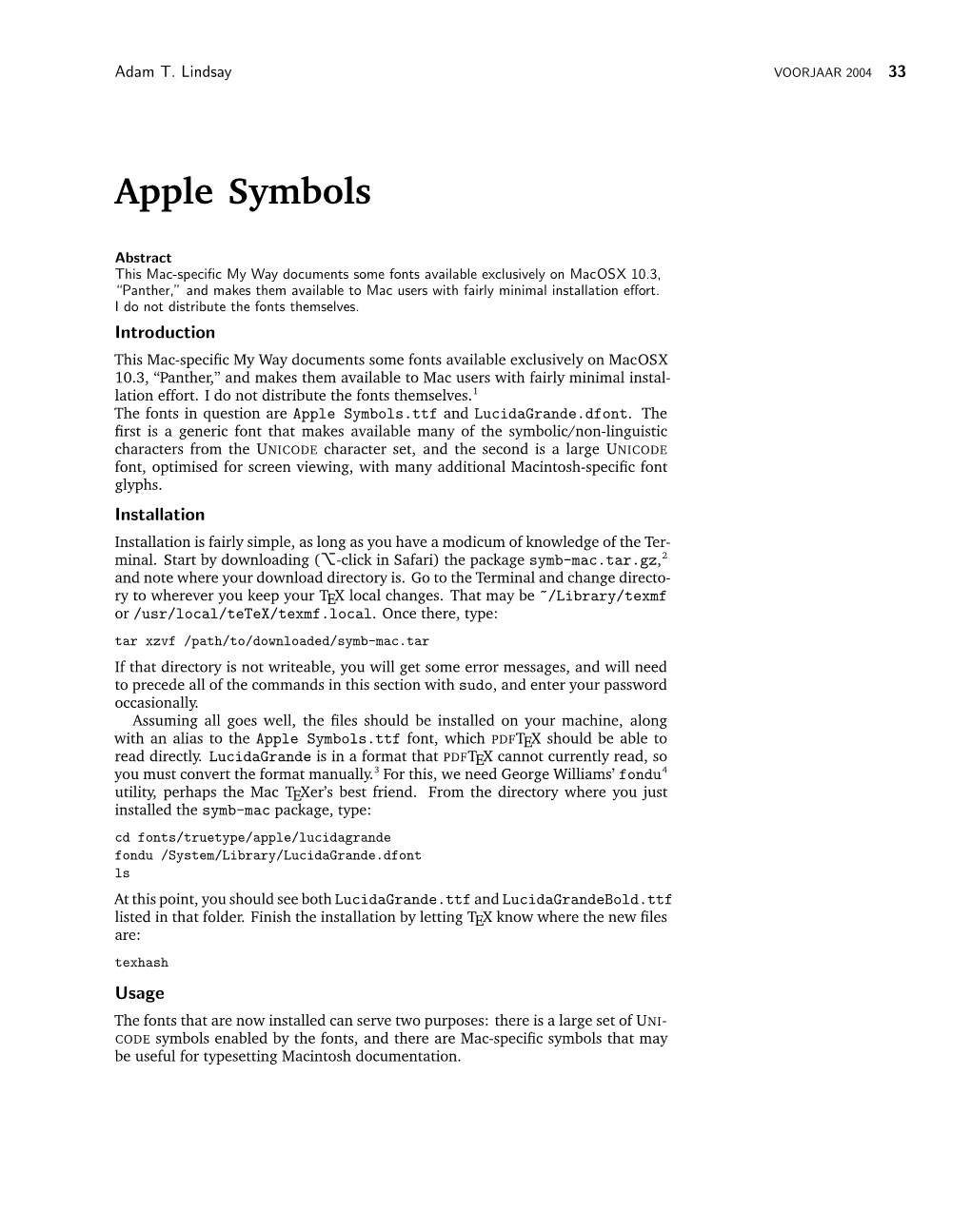 Apple Symbols