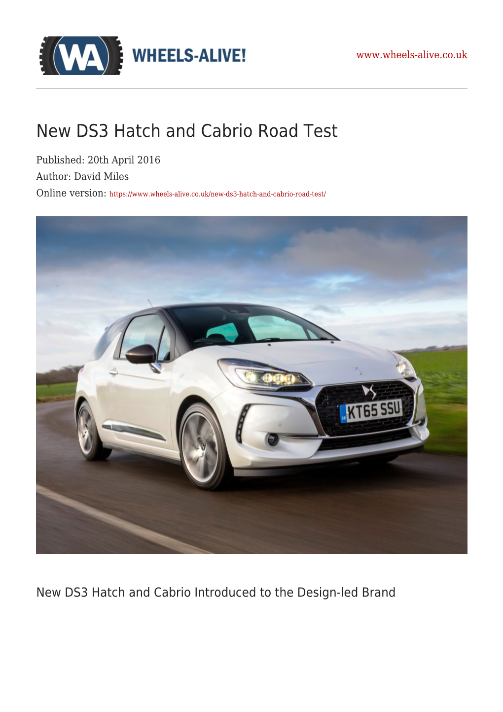 New DS3 Hatch and Cabrio Road Test