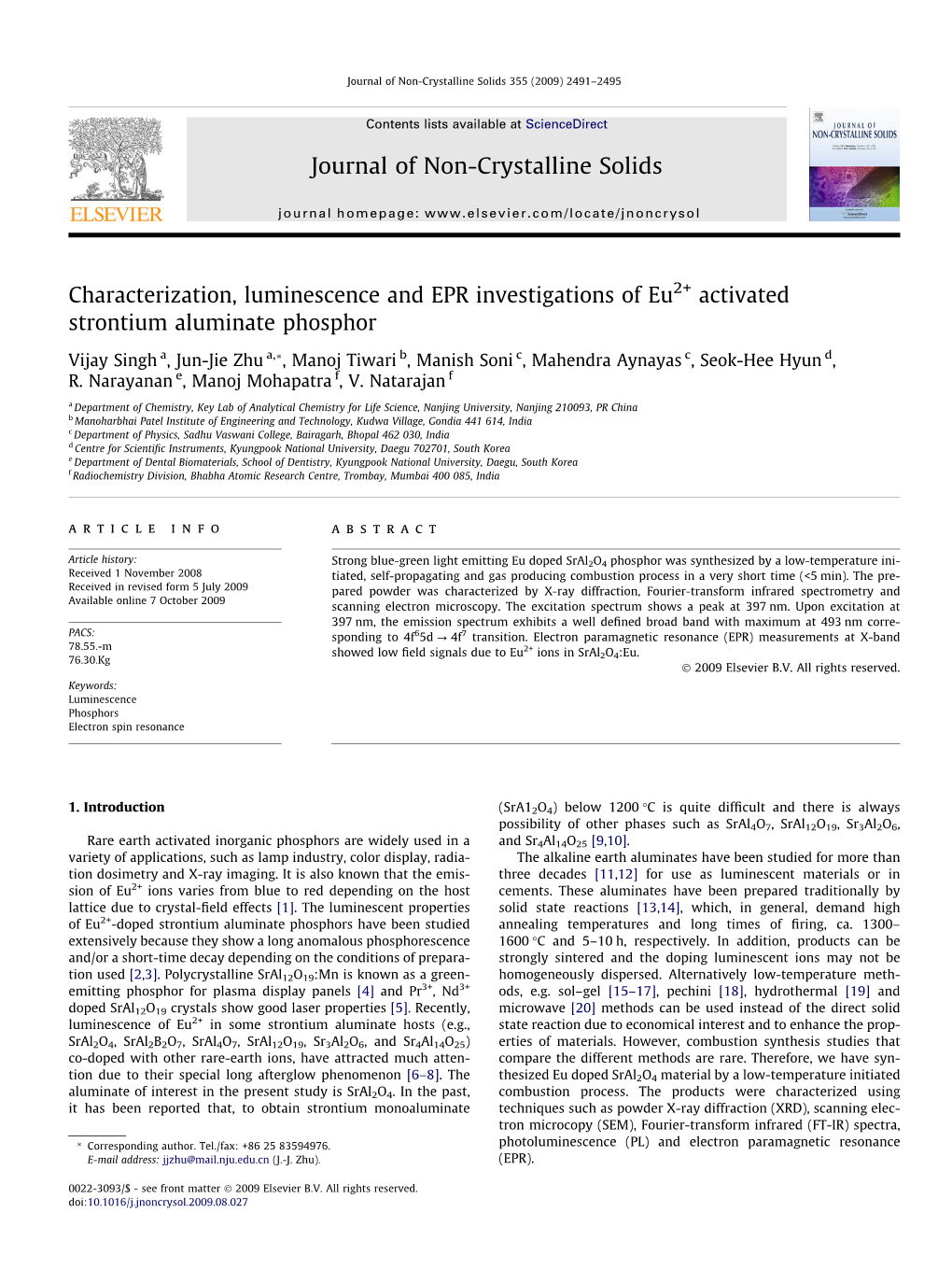 32.Characterization, Luminescence and EPR Investigations of Eu2+