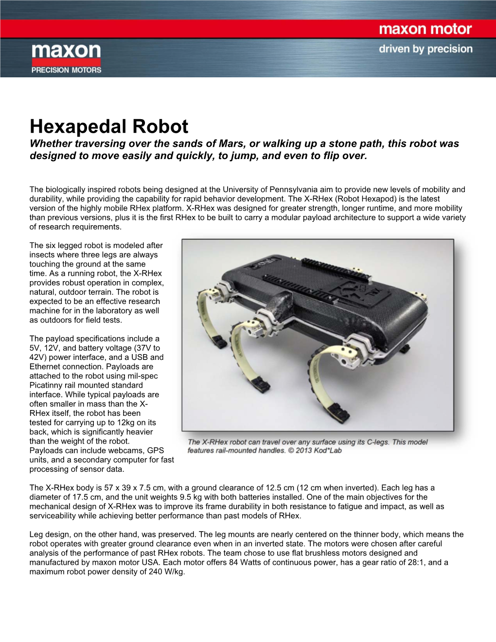 Hexapedal Robot