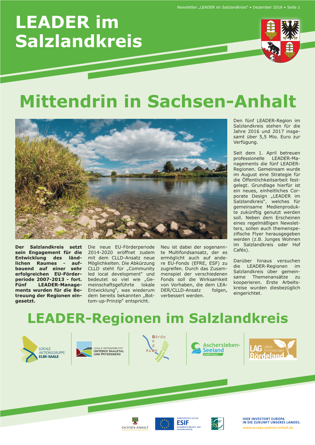 Mittendrin in Sachsen-Anhalt LEADER Im Salzlandkreis