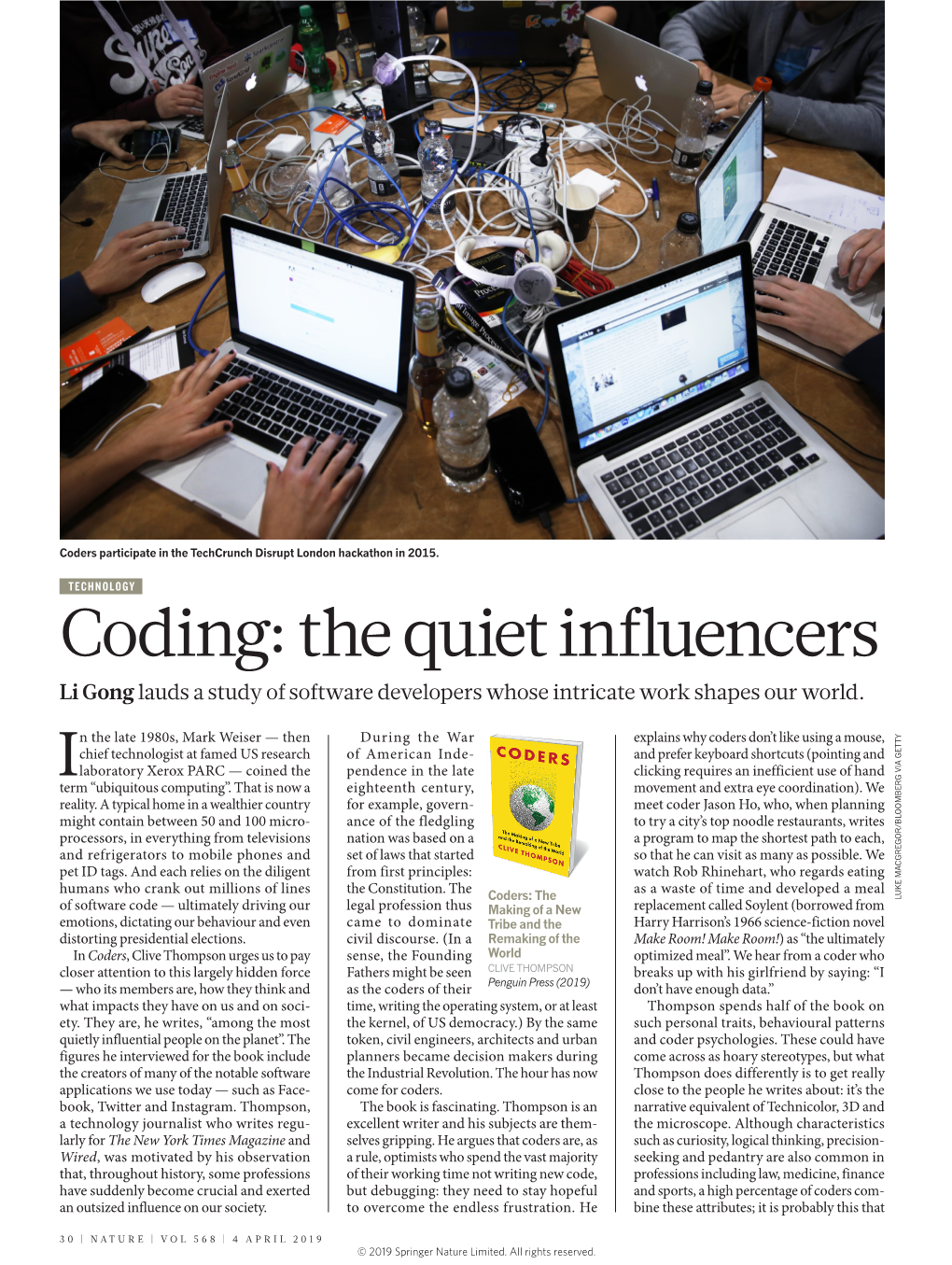 Coding: the Quiet Influencers Li Gong Lauds a Study of Software Developers Whose Intricate Work Shapes Our World