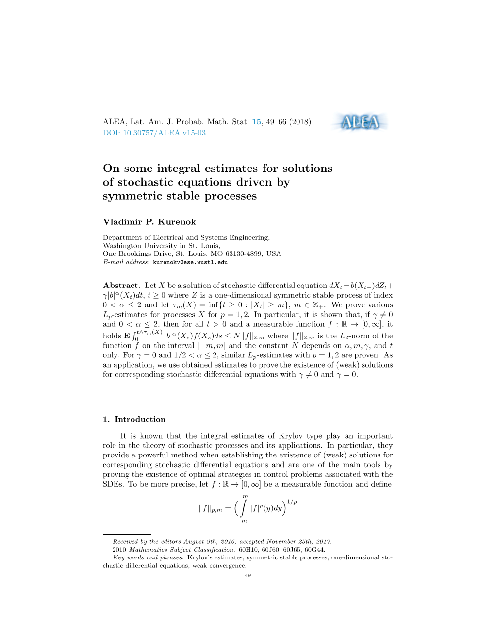 On Some Integral Estimates for Solutions of Stochastic Equations Driven by Symmetric Stable Processes