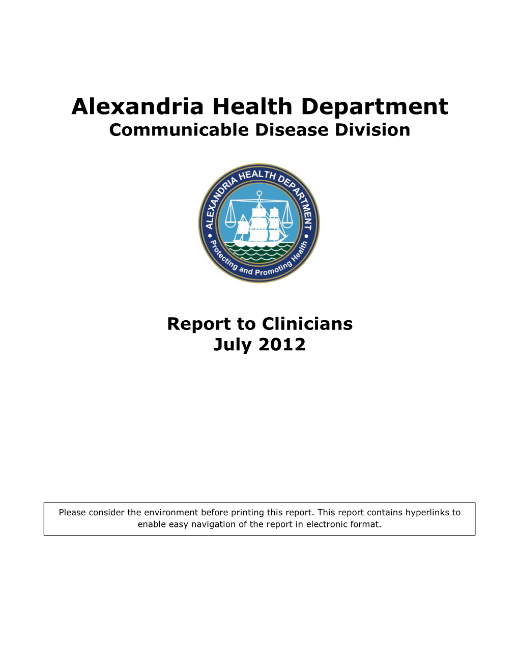 Alexandria Health Department Communicable Disease Division