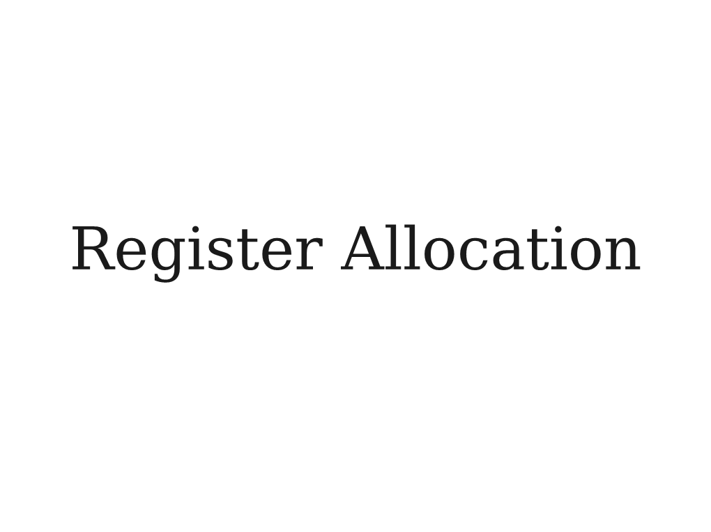 Register Allocation