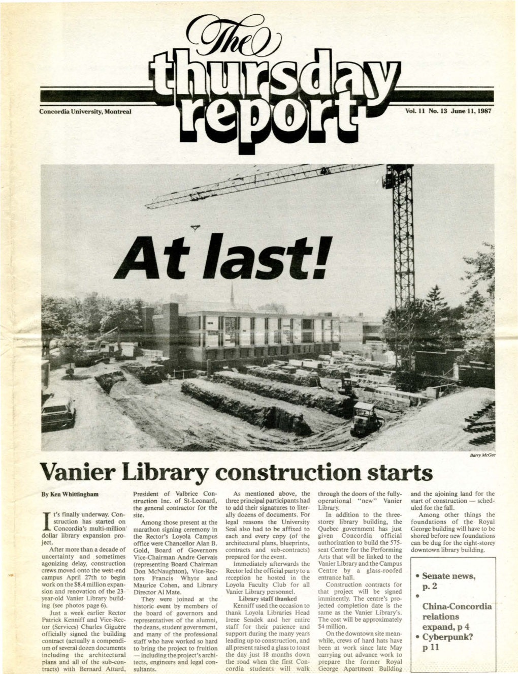 Vanier Library Construction Starts