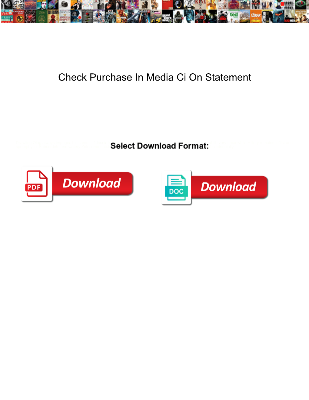 Check Purchase in Media Ci on Statement