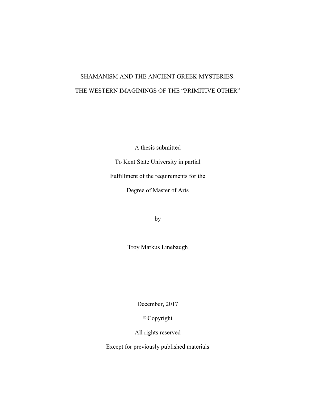 Shamanism and the Ancient Greek Mysteries