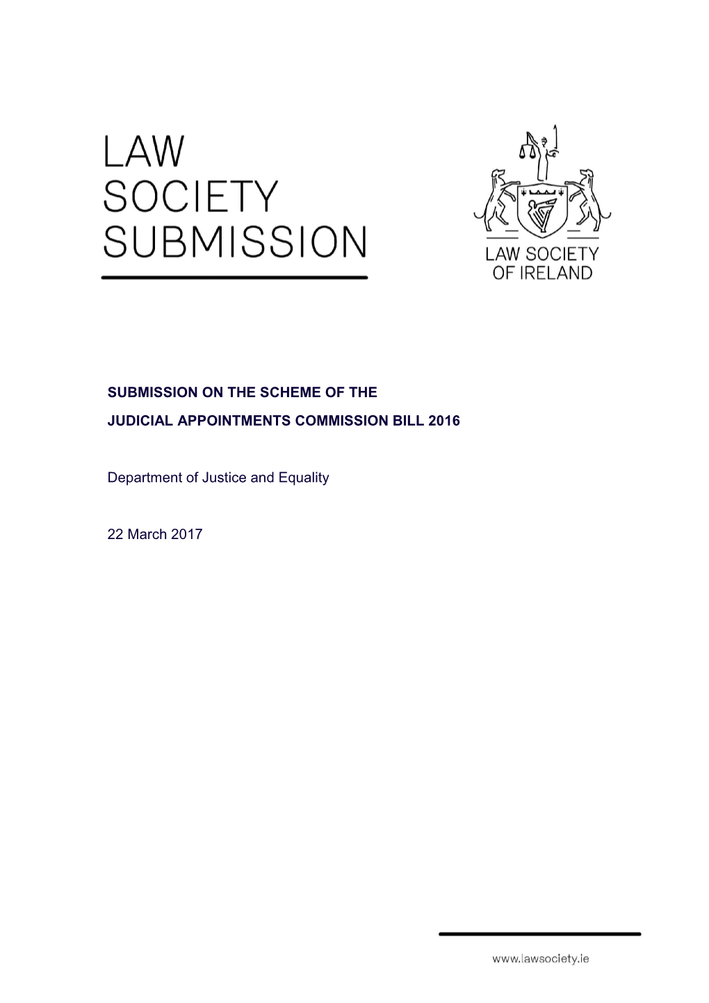 Submission on the Scheme of the Judicial Appointments Commission Bill 2016