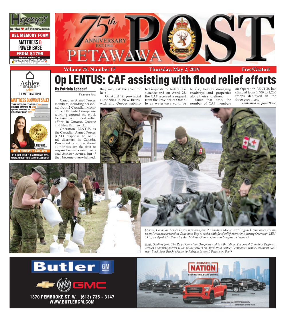 Op LENTUS: CAF Assisting with Flood Relief Efforts